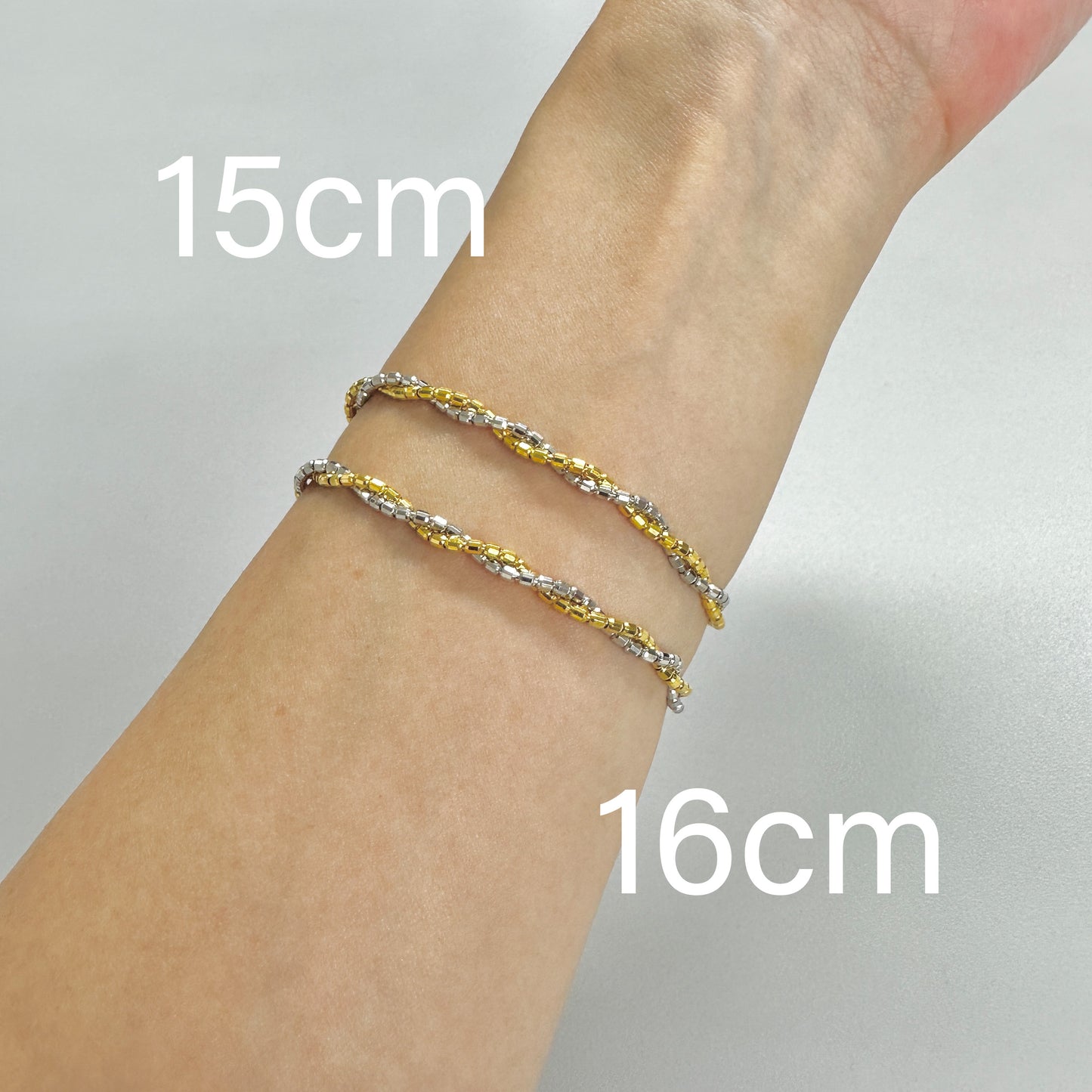 K24純金・Pt999純プラチナ コンビストレッチバングル 15cm