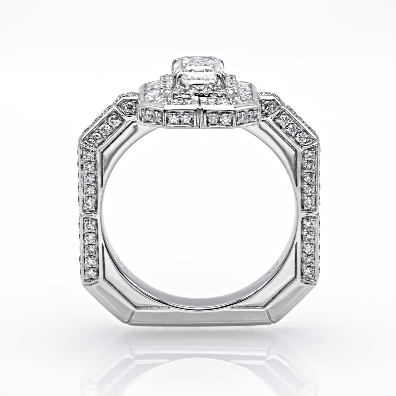 La place V_Emerald Cut Diamond Ring [Pt950 LabD 1.0ctUP D1.0ctUP