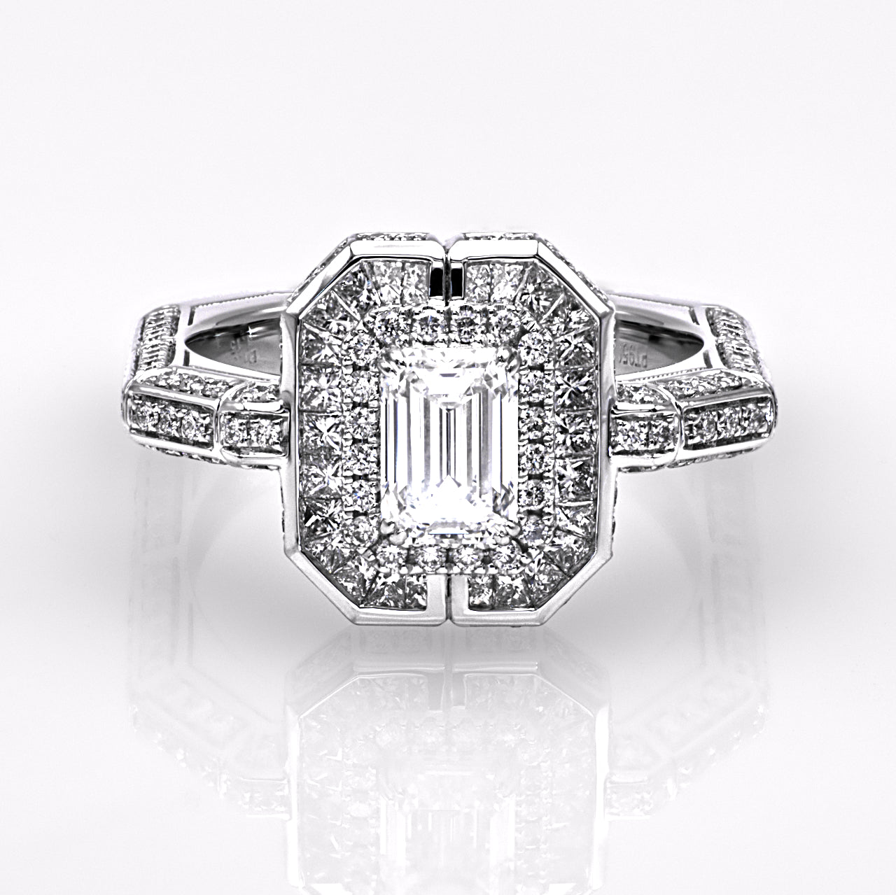 La place V_Emerald Cut Diamond Ring [Pt950 LabD 1.0ctUP D1.0ctUP